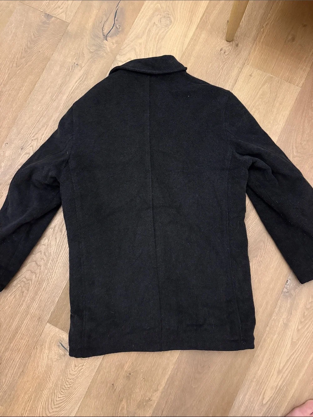 Pronto Uomo Black Wool/Cashmere Jacket with Brushed Gold Zip